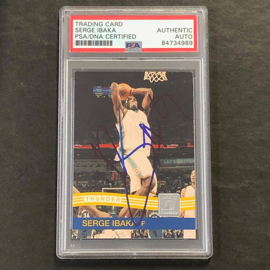 2010-11 Panini Donruss #137 Serge Ibaka Signed Card AUTO PSA Slabbed Thunder