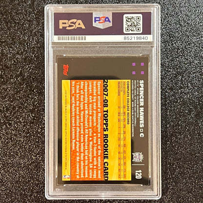 2007 Topps #120 Spencer Hawes Signed Card AUTO PSA/DNA Slabbed Kings