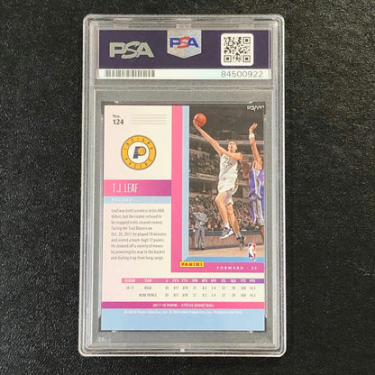 2017-18 Panini Status #124 TJ Leaf Signed Card AUTO 10 PSA Slabbed RC Pacers