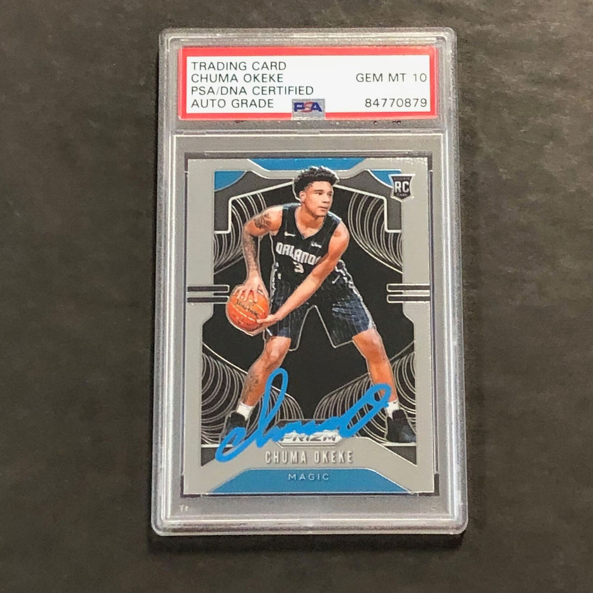 2019-20 Panini Prizm #262 Chuma Okeke Signed Card AUTO 10 PSA Slabbed Magic