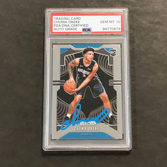 2019-20 Panini Prizm #262 Chuma Okeke Signed Card AUTO 10 PSA Slabbed Magic