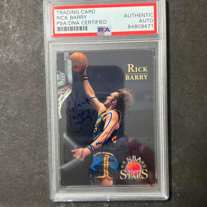 1980 NBA Topps Stars #5 Rick Barry Signed Card AUTO PSA Slabbed Warriors