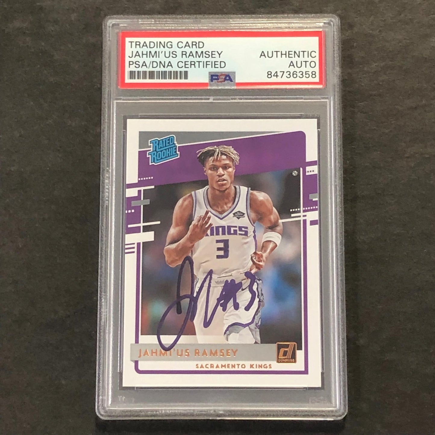 2020-21 Panini Donruss #247 Jahmius Ramsey Signed Card AUTO PSA Slabbed Kings