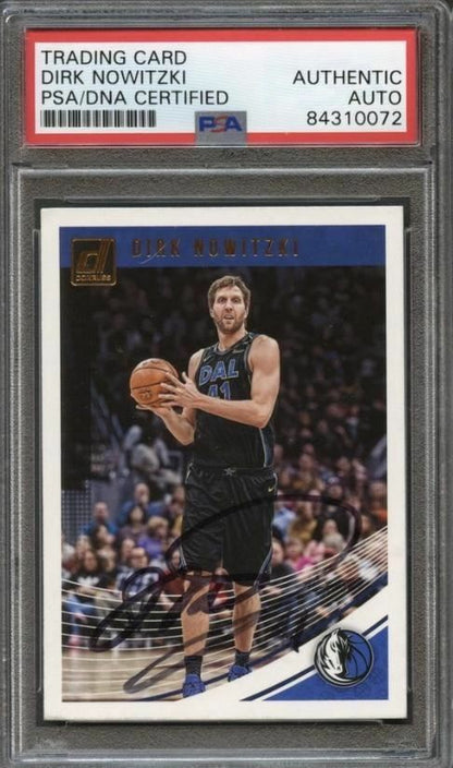 2018-19 Panini Donruss #40 Dirk Nowitzki Signed AUTO PSA/DNA Slabbed Autographed