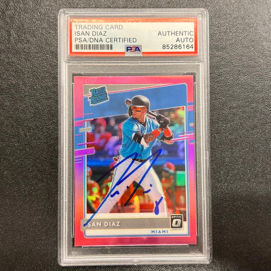 2020 Panini Donruss #48 Isan Diaz Signed Card PSA/DNA Slabbed AUTO