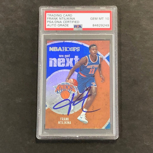 2017-18 NBA Hoops We Got Next #WGN-8 Frank Ntilikina Signed Card AUTO 10 PSA Sla