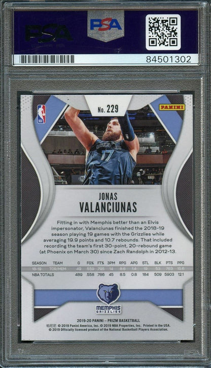 2019-20 Panini Prizm #229 Jonas Valanciunas Signed Card AUTO PSA Slabbed Grizzli