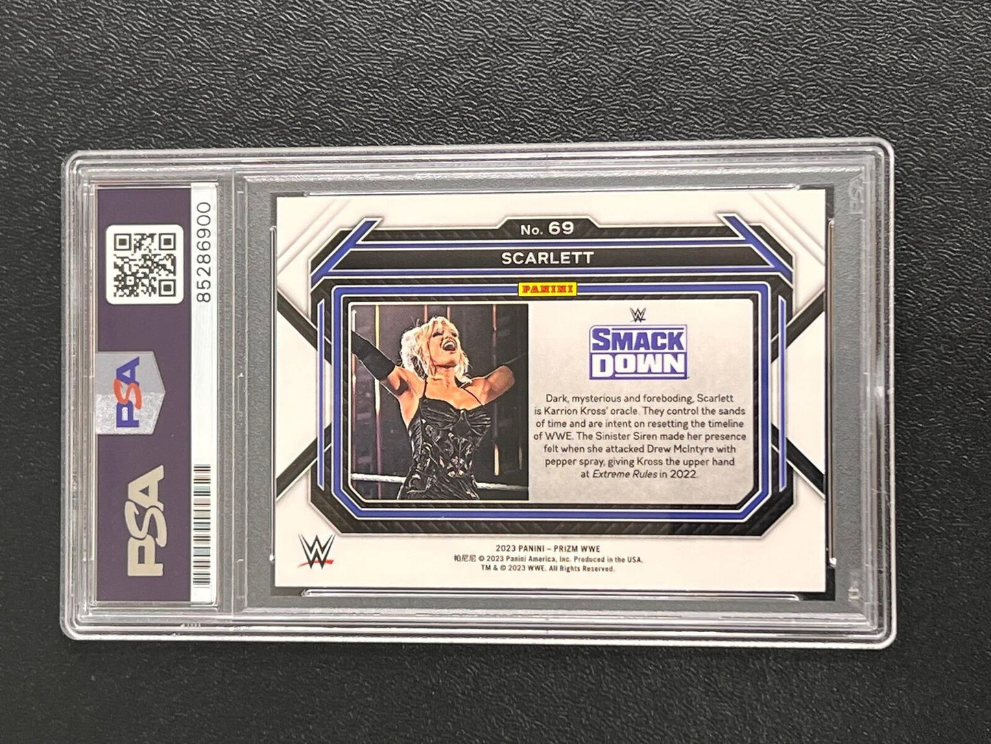 2023 Panini Prizm WWE #69 Scarlett Signed Card PSA/DNA Slabbed AUTO Wrestler