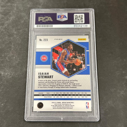 2020-21 Panini Mosaic #223 Isaiah Stewart Signed Card AUTO PSA Slabbed RC Piston