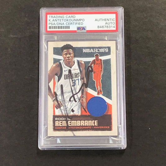 2019-20 NBA HOOPS #RR-KAN Kostas Antetokounmpo Signed Card AUTO PSA Slabbed Mave