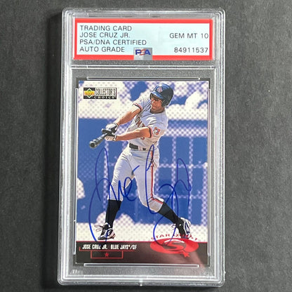 1997 Upper Deck Stardust #SQ10 Jose Cruz Jr. PSA/DNA Slabbed Autographed AUTO 10
