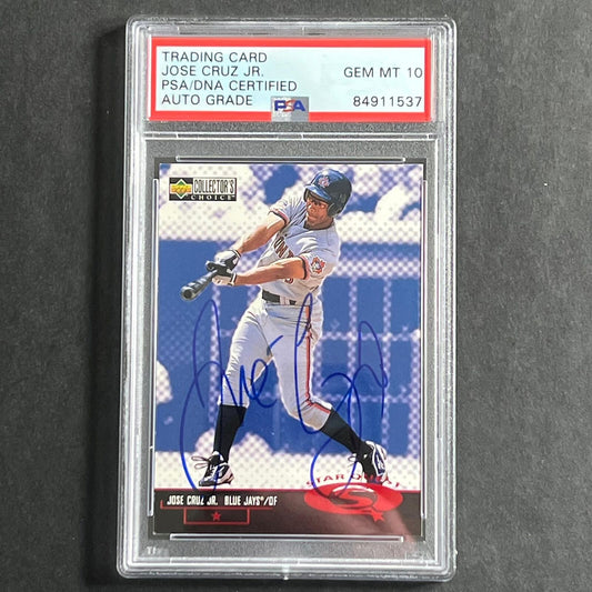 1997 Upper Deck Stardust #SQ10 Jose Cruz Jr. PSA/DNA Slabbed Autographed AUTO 10