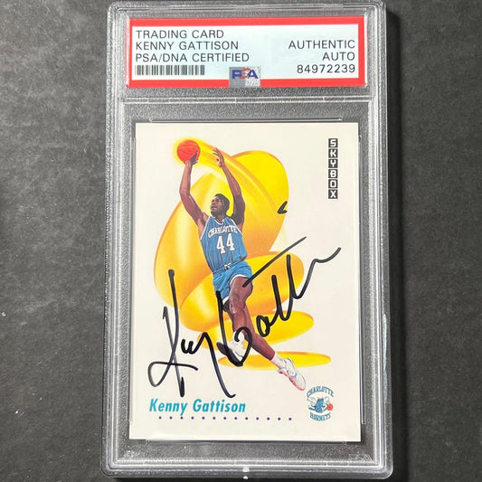 1991-92 Skybox #26 Kenny Gattison Signed AUTO PSA Slabbed Hornets