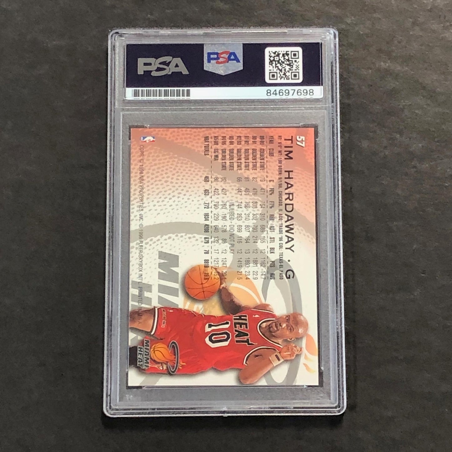 1996-97 Fleer Basketball #57 Tim Hardaway Signed Card AUTO PSA Slabbed Heat