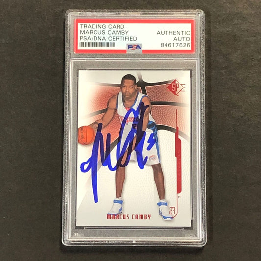 2008-09 SP Authentic #18 Marcus Camby Signed AUTO PSA Slabbed Clippers