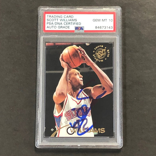 1994-95 Topps Stadium Club #272 Scott Williams Signed Card AUTO PSA Slabbed 76er