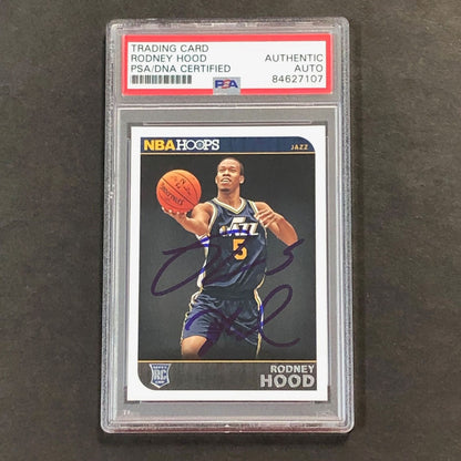 2014-15 NBA Hoops #280 Rodney Hood Signed Card PSA Slabbed RC Jazz