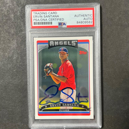 2005 Topps #513 Ervin Santana Signed Card AUTO PSA/DNA Slabbed Angels