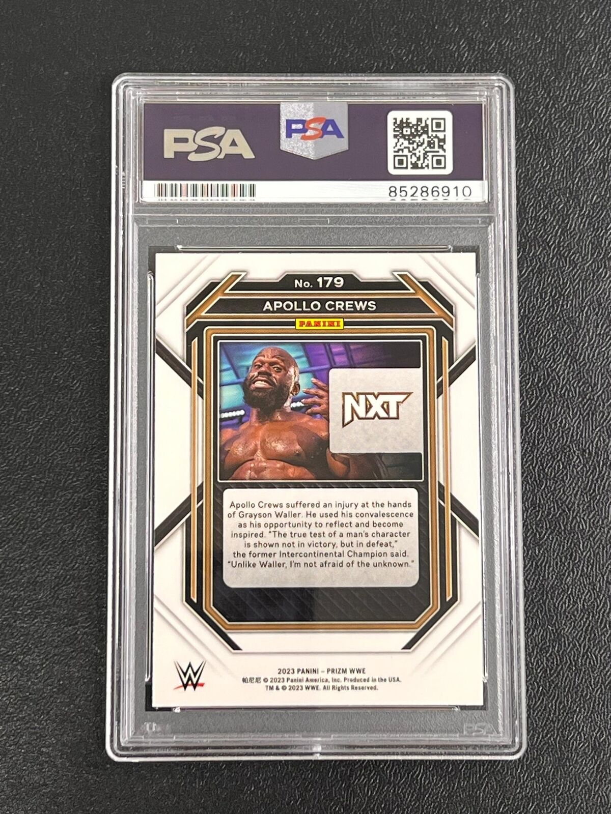 2023 Panini Prizm WWE #179 Apollo Crews Signed Card PSA/DNA Slabbed AUTO Wrestle