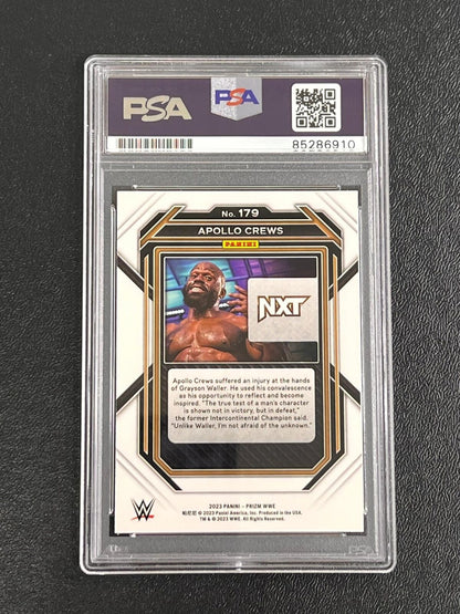 2023 Panini Prizm WWE #179 Apollo Crews Signed Card PSA/DNA Slabbed AUTO Wrestle