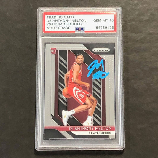 2018-19 Panini Prizm #4 De'Anthony Melton Signed Card AUTO GRADE 10 PSA Slabbed