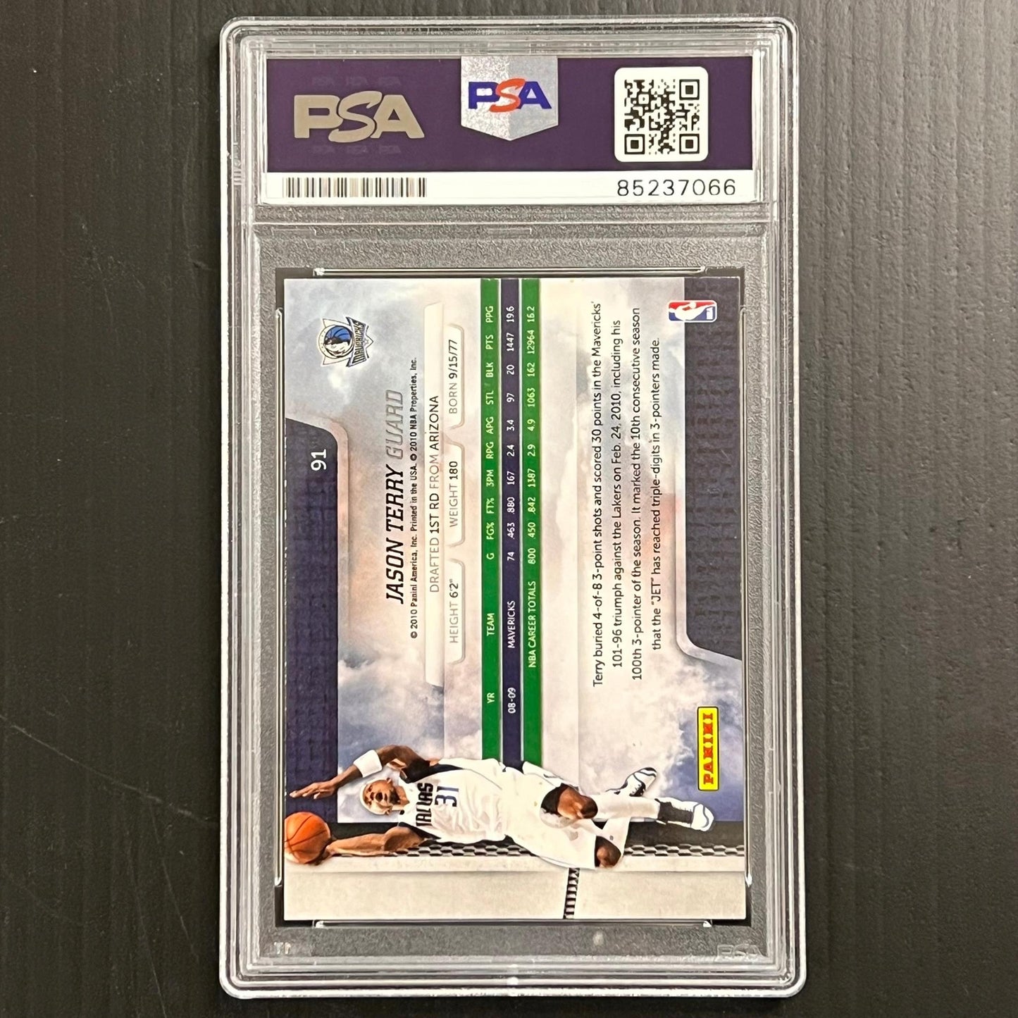 2009-10 Panini #91 Jason Terry Signed Card AUTO PSA/DNA Slabbed Mavericks