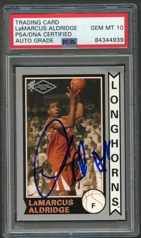 2006 Press Pass #OS20 LaMarcus Aldridge Signed Rookie Card AUTO Grade 10 PSA Sla