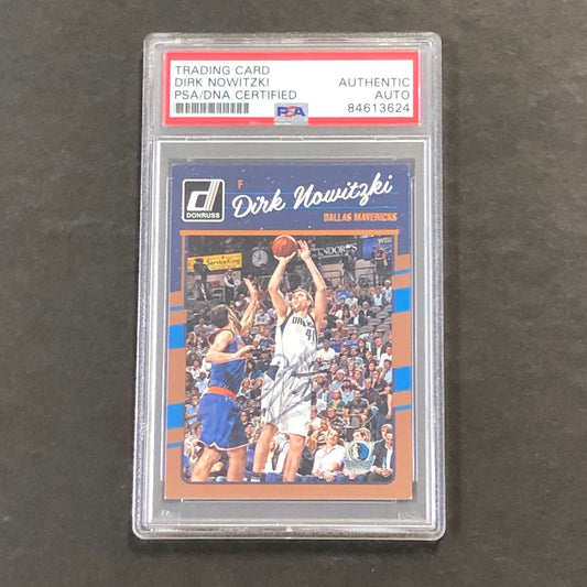 2016 Donruss #77 Dirk Nowitzki Signed AUTO Card PSA/DNA Slabbed Autographed Mave