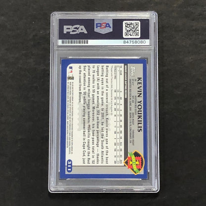 2003 Topps #311 Kevin Youkilis Signed Card AUTO PSA Slabbed Red Sox