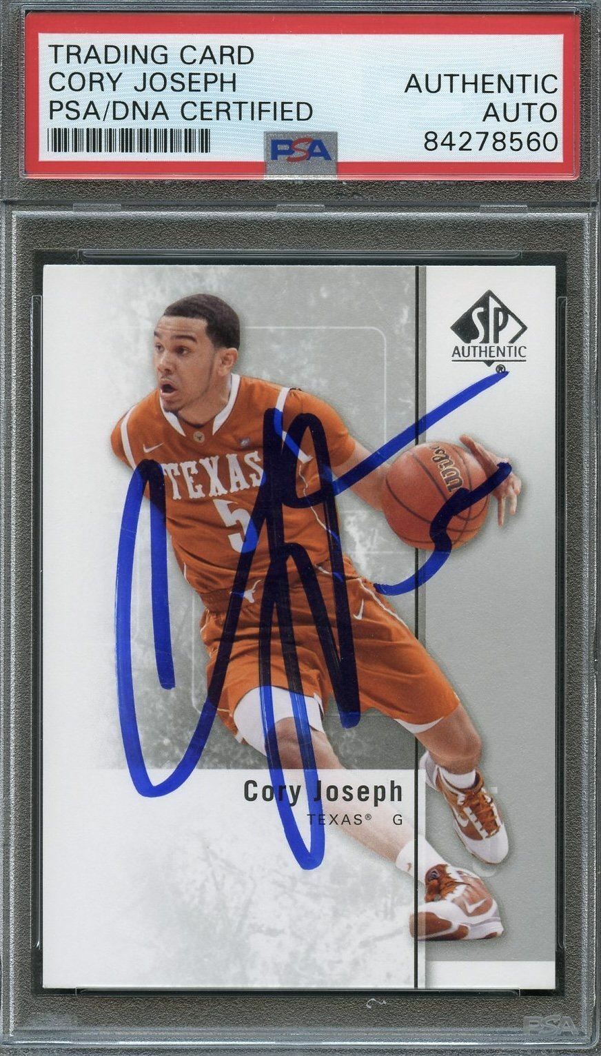 2011 Upper Deck SP Authentic #34 Cory Joseph Signed Card AUTO PSA Slabbed Texas
