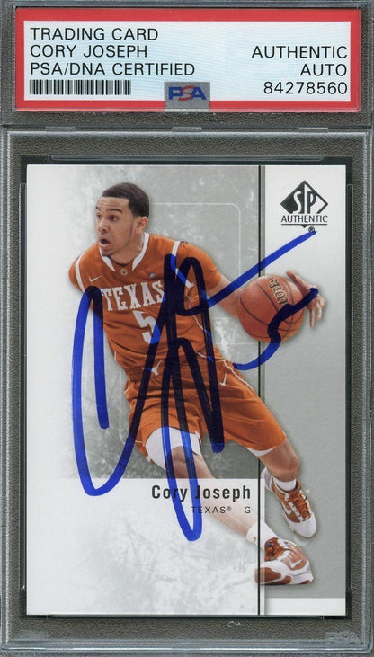2011 Upper Deck SP Authentic #34 Cory Joseph Signed Card AUTO PSA Slabbed Texas