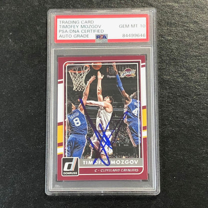 2015-16 Donruss #154 Timofey Mozgov Signed AUTO 10 PSA Slabbed Cavaliers