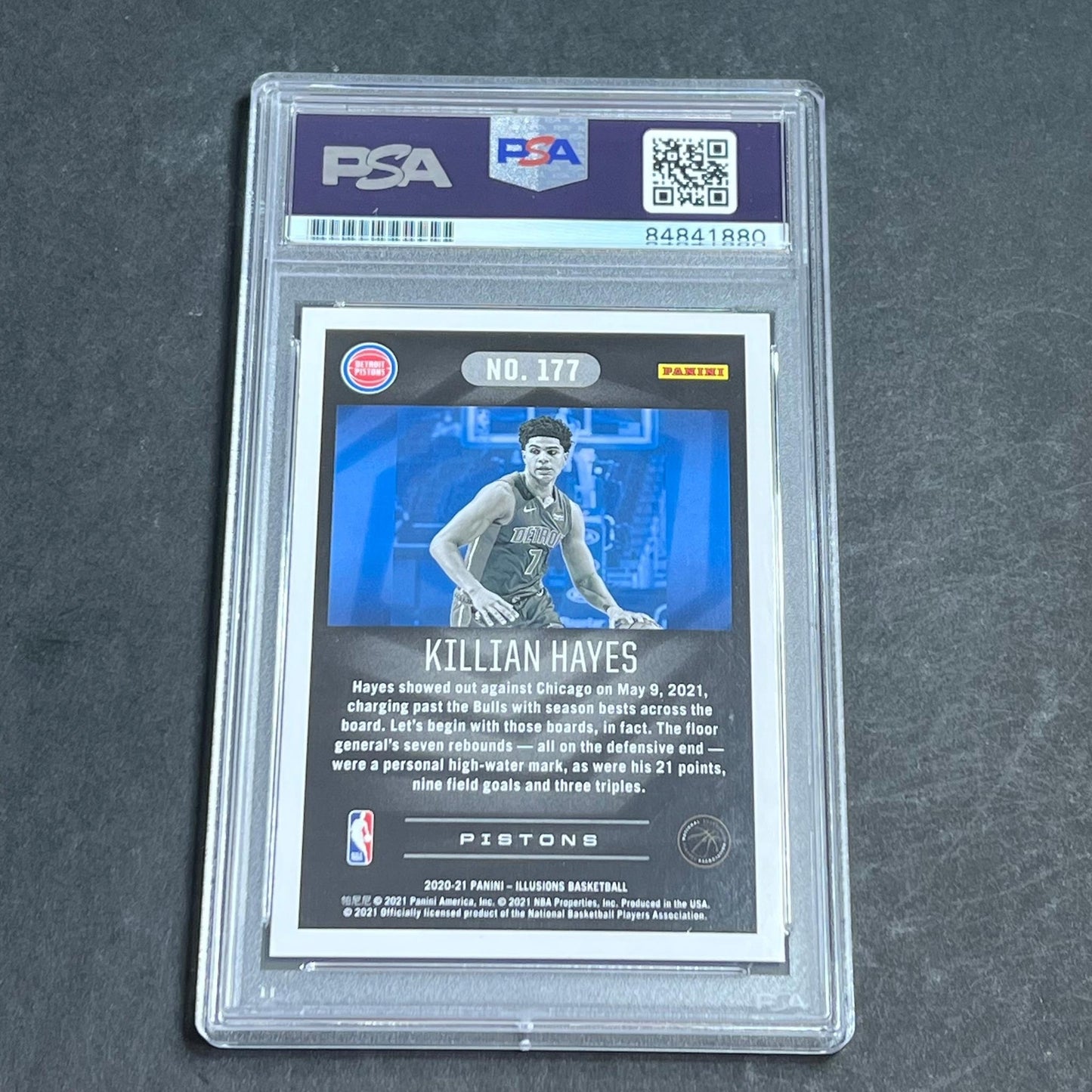 2020-21 Panini Illusions #177 Killian Hayes Signed Card AUTO PSA Slabbed RC Pist
