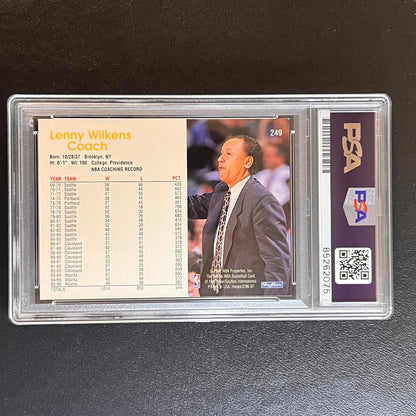 1997 Fleer/SkyBox NBA Hoops #249 Lenny Wilkens Signed Card AUTO PSA Slabbed Hawk