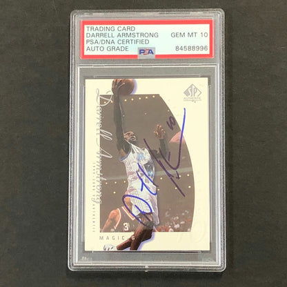 1999-00 SP Authentic #57 Darrell Armstrong Signed Card AUTO 10 PSA Slabbed Magic