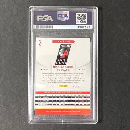 2012-13 NBA Hoops #125 Nicolas Batum Signed Card AUTO PSA Slabbed Blazers