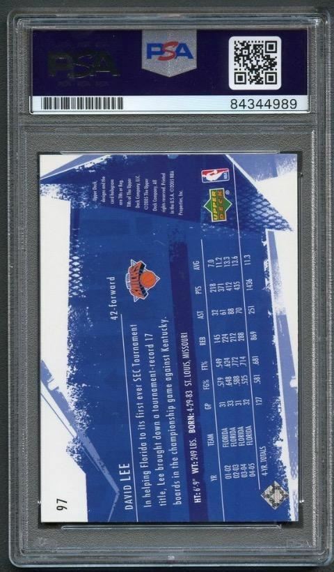 2005-06 Upper Deck Slam #97 David Lee Signed Card AUTO PSA Slabbed