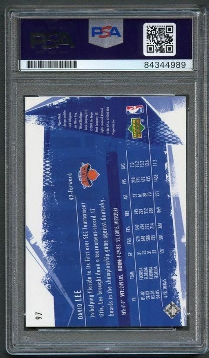 2005-06 Upper Deck Slam #97 David Lee Signed Card AUTO PSA Slabbed