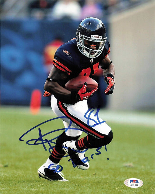 RASHIED DAVIS Signed 8x10 photo PSA/DNA Chicago Bears Autographed