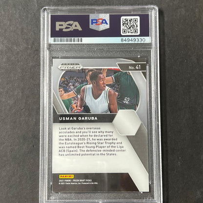 2021-22 Panini Prizm Draft Picks #41 Usman Garuba Signed Card AUTO PSA Slabbed R