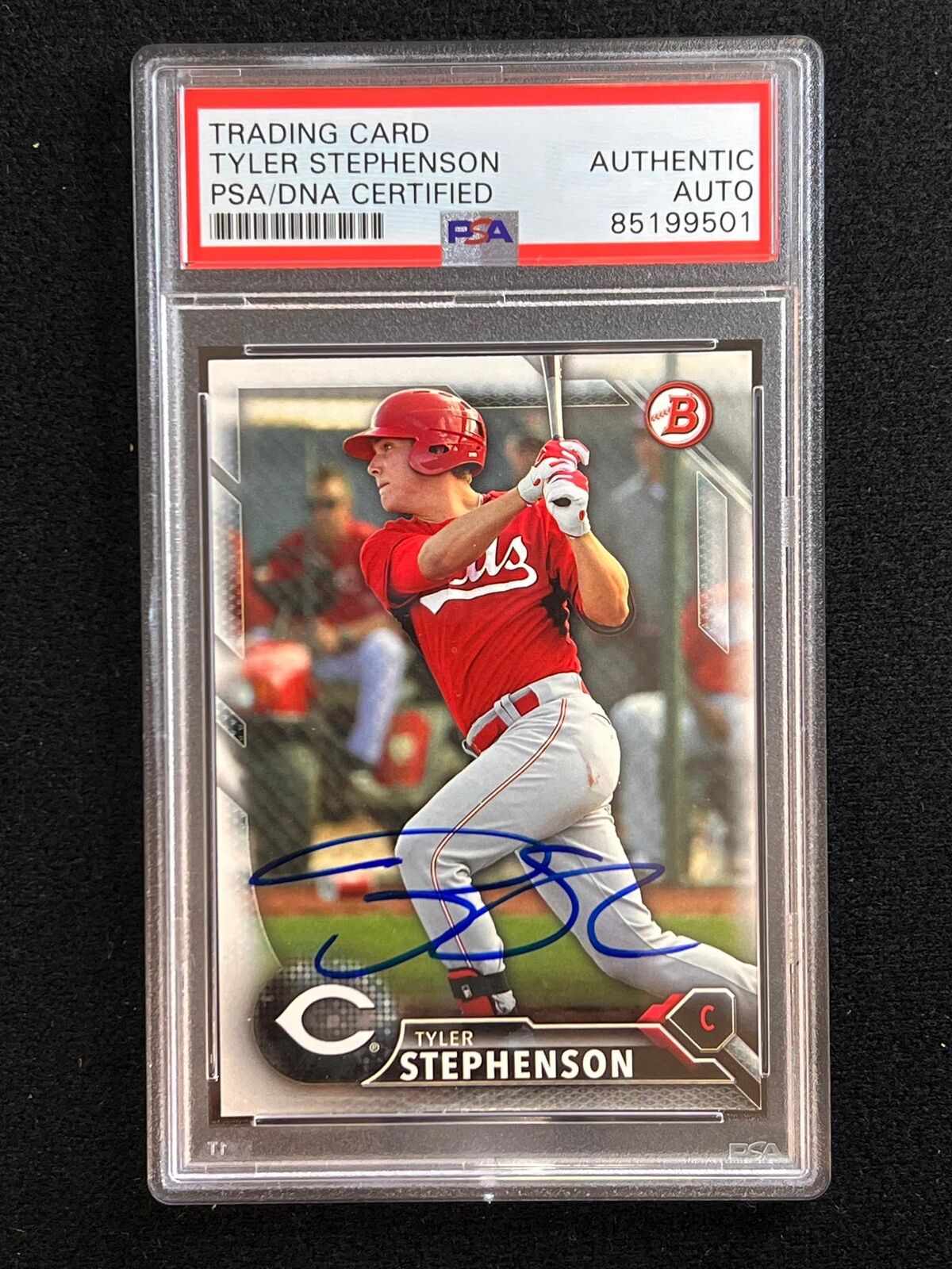 2016 Topps Bowman Briefing #BP66 Tyler Stephenson Signed Card AUTO PSA Slabbed R