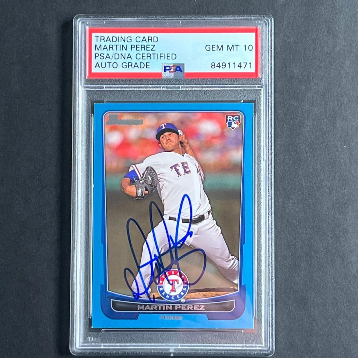 2012 Topps Bowman Chrome #17 Martin Perez Signed Card PSA AUTO 10 Slabbed RC Ran
