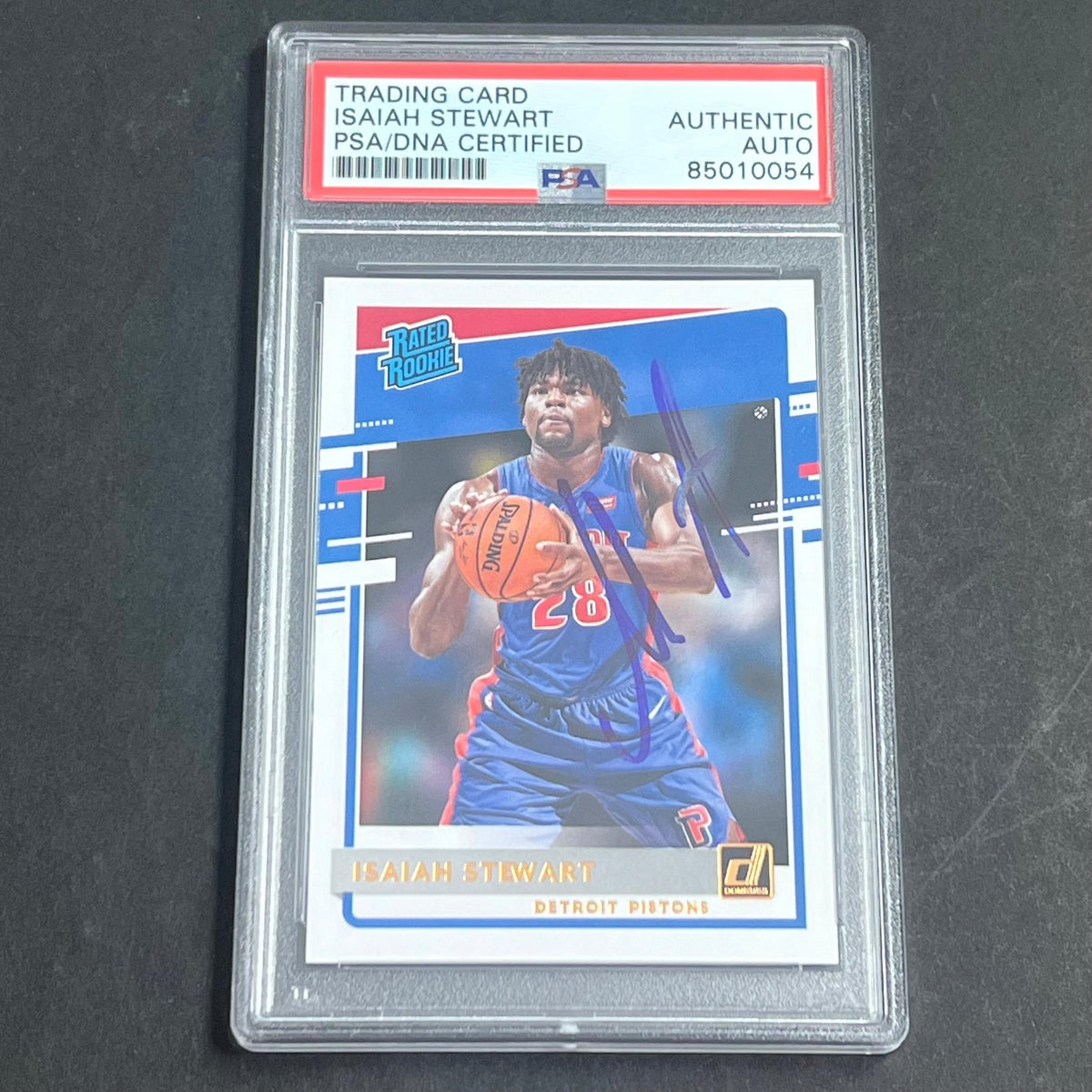 2020-21 Donruss Rated Rookie #233 Isaiah Stewart Signed Card AUTO PSA Slabbed RC
