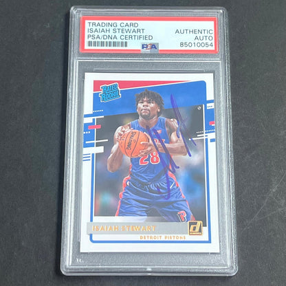2020-21 Donruss Rated Rookie #233 Isaiah Stewart Signed Card AUTO PSA Slabbed RC