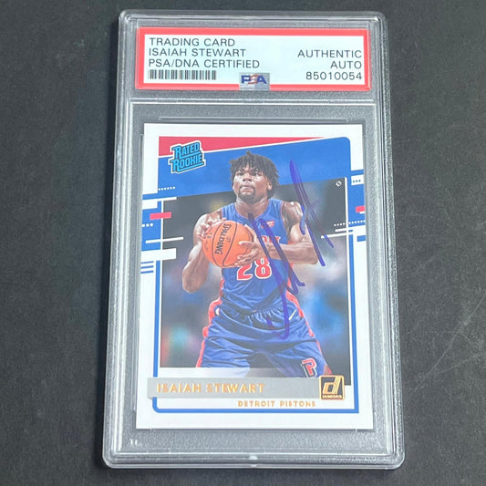 2020-21 Donruss Rated Rookie #233 Isaiah Stewart Signed Card AUTO PSA Slabbed RC