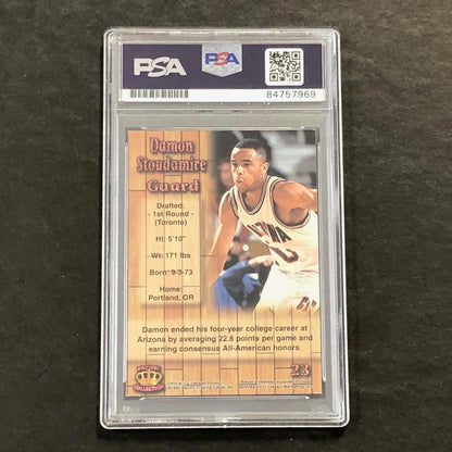 1995 Pacific Prism Draft Picks #23 DAMON STOUDAMIRE Signed Card AUTO PSA Slabbed