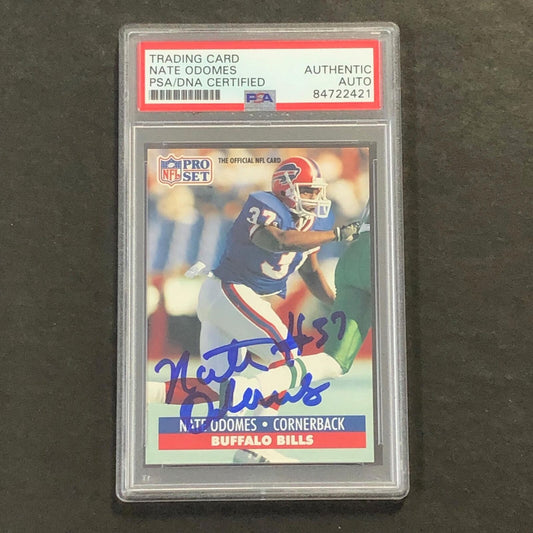 1991 NFL #80 Nate Odomes signed card PSA Slabbed Signed Auto