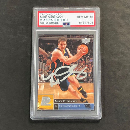 2009-10 Upper Deck #69 Mike Dunleavy Signed Card AUTO 10 PSA/DNA Slabbed Pacers