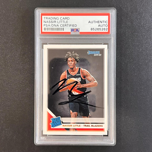 2019-20 Donruss Rated Rookie #223 Nassir Little Signed Rookie Card AUTO PSA Slab