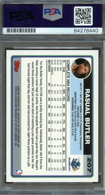 2006 Topps #207 Rasual Butler Signed Card AUTO PSA Slabbed Hornets
